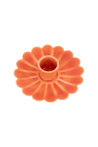 Keramische Kaarshouder - 8 cm - Oranje