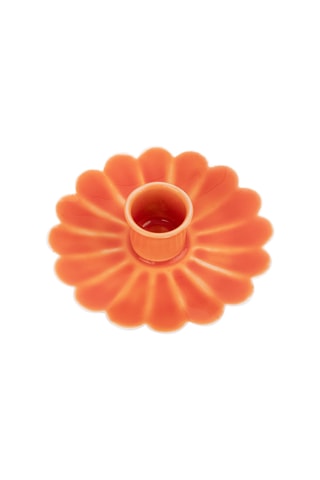 Keramische Kaarshouder - 8 cm - Oranje