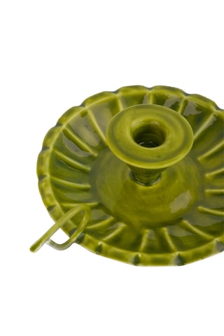 Keramische Kaarshouder - 18 cm - Groen