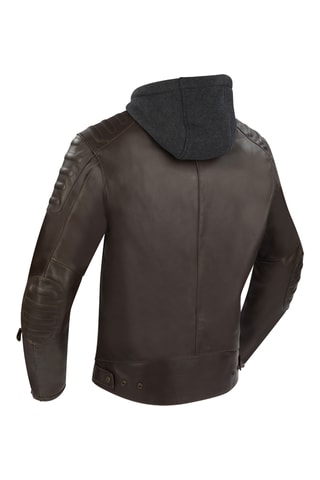 Veste en cuir de buffle à capuche Challenger - Marron - Segura