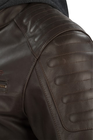 Veste en cuir de buffle à capuche Challenger - Marron - Segura