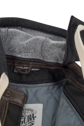 Veste en cuir de buffle à capuche Challenger - Marron - Segura