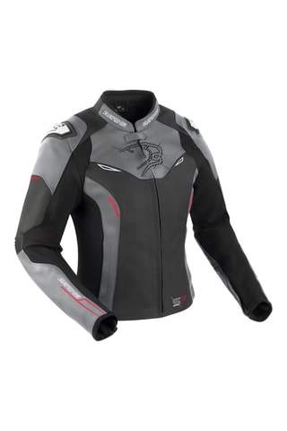 Veste en cuir Lady Snap - Noir et gris - Bering