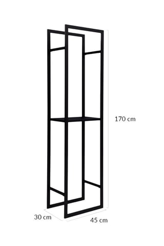Range bûches avec étagères - 170 cm