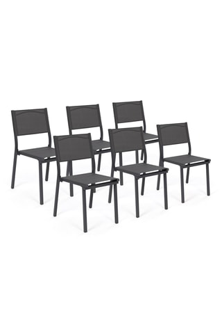 6 chaises empilables de jardin - Gris