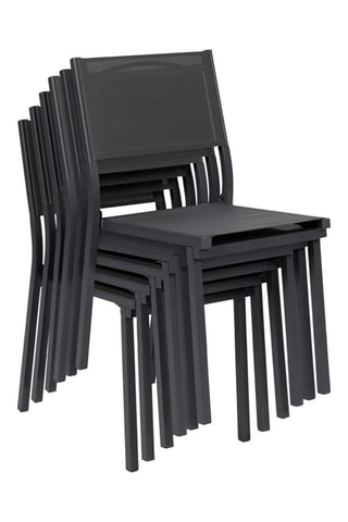 6 chaises empilables de jardin - Gris