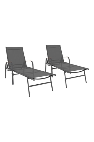 2 chaises longues inclinables Ozéa - 185 x 31 x 57 cm