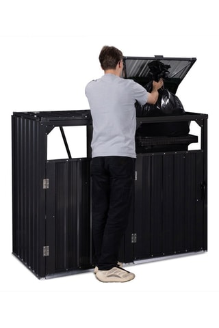 Cache-poubelles double - Anthracite