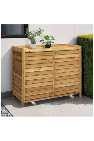 Cache-climatisation extérieur en bois - 
