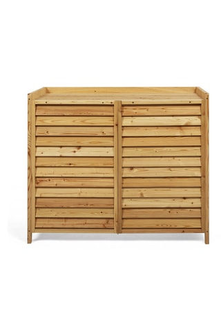 Cache-climatisation extérieur en bois - 