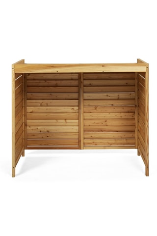Cache-climatisation extérieur en bois - 