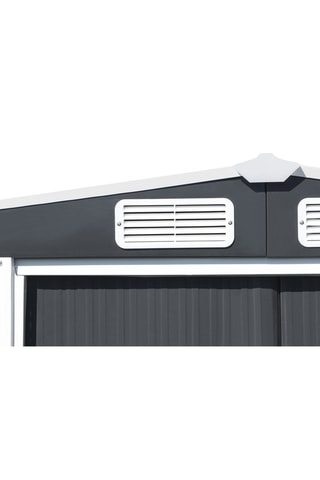 Abri de jardin avec base - Gris et blanc - 8,4 m³