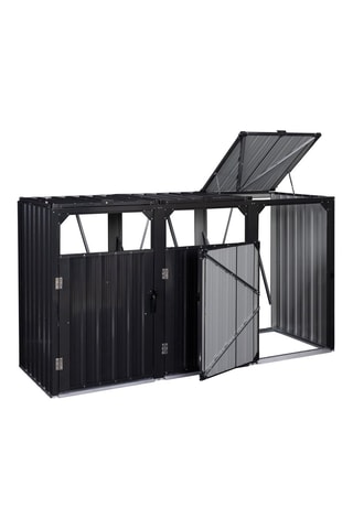 Cache-poubelles triple  - 221 x 80 x 120 cm