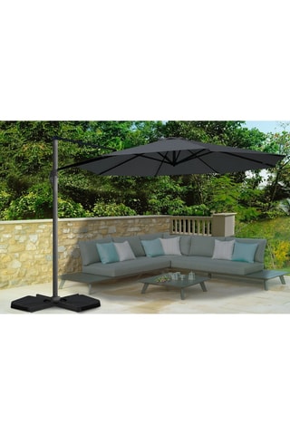 Parasol rond 360° - Déporté, housse et pied