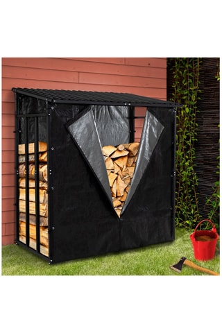 Abri bûches avec housse de protection zippée