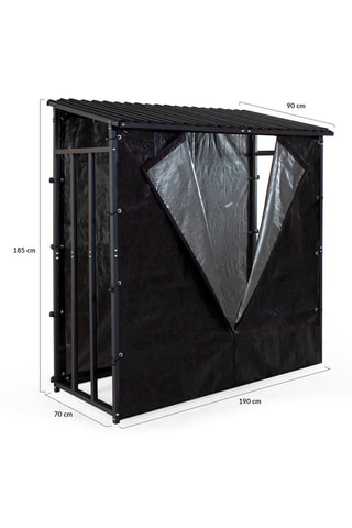 Abri bûches avec housse de protection zippée