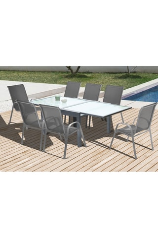 Table de jardin extensible - Gris