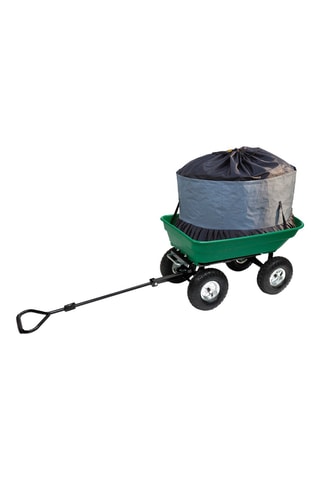 Chariot de jardin benne inclinable avec sac - 60 x 53,5 x 152 cm