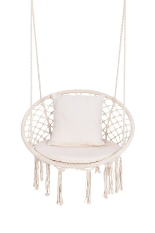 Hamac chaise macramé avec coussin - 60 x 50 x 120 cm