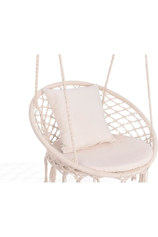 Hamac chaise macramé avec coussin - 60 x 50 x 120 cm