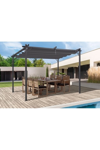 Pergola avec toit rétractable Marina - 9 m² - Anthracite