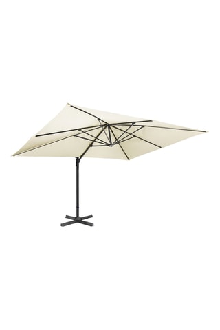 Parasol 360° - Déporté et avec housse - 12 m² - Anthracite et beige