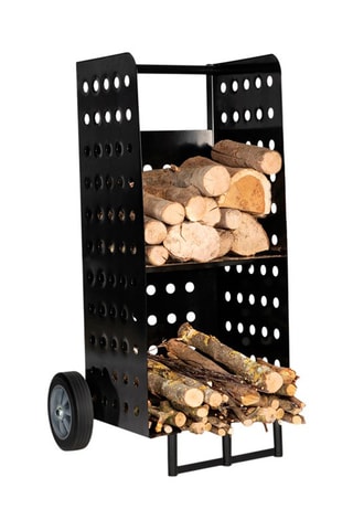 Porte-bûches à roulettes - Noir