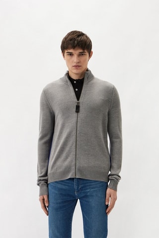 Gilet en laine - Gris et bleu