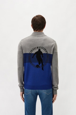 Gilet en laine - Gris et bleu