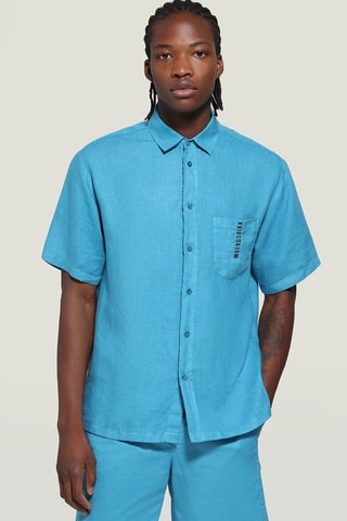 Linnen Overhemd - Turquoise