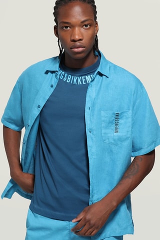 Linnen Overhemd - Turquoise