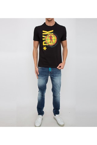 T-shirt slim fit - Zwart