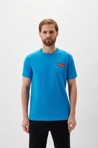 T-shirt slim fit - Blauw