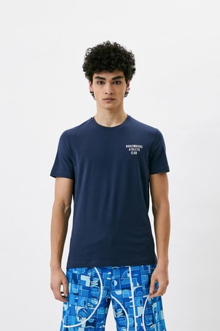 T-shirt slim fit - Blauw