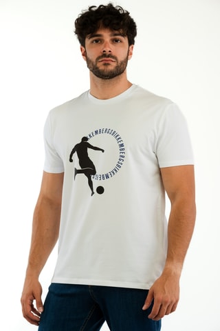 T-shirt - Wit en Marineblauw