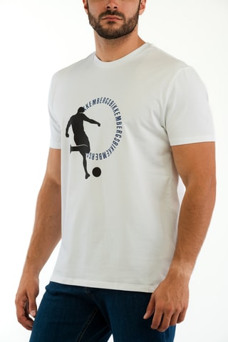 T-shirt - Wit en Marineblauw