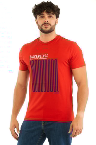 T-shirt - Rood en Marineblauw