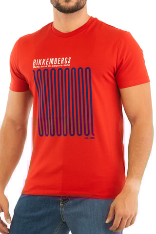 T-shirt - Rood en Marineblauw
