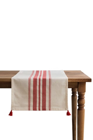 Nappe rectangulaire - Rouge et blanc - 50 x 150 cm 