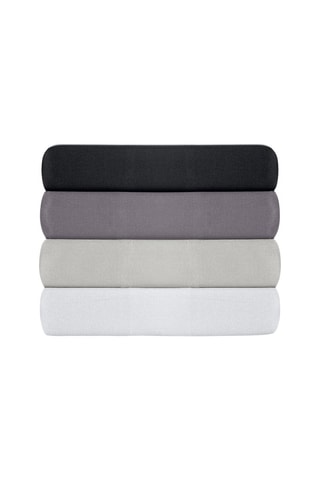 Drap-housse en coton renforcé 155 fils/cm² Tonne Grise - Noir