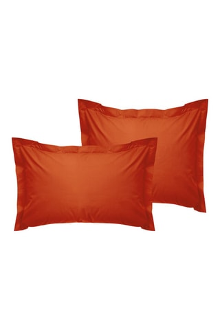 2 taies d'oreiller en coton renforcé 145 fils/cm² Tonne Orage - Orange