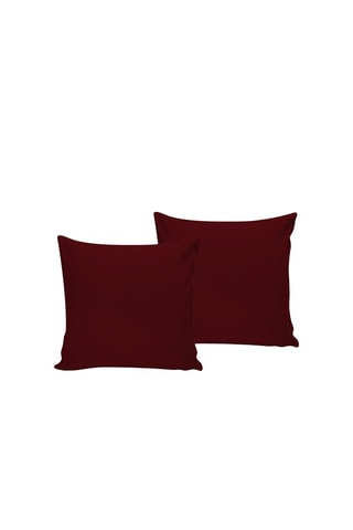 2 taies d'oreiller en satin de coton - Marron