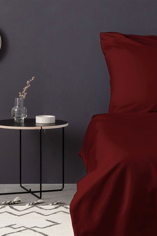Parure de couette en satin de coton - Marron