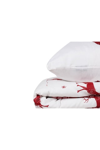 Parure de couette en coton 48 fils/cm² Geylik - Blanc et rouge