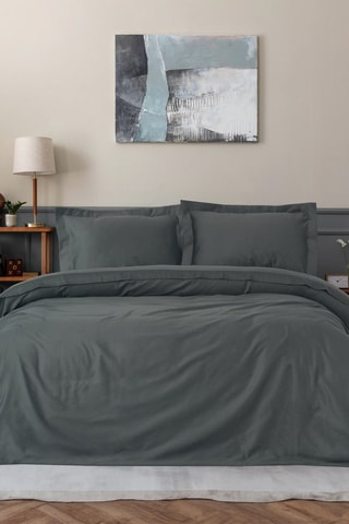 Parure de couette en satin de coton 82 fils/cm² Elegant - Anthracite