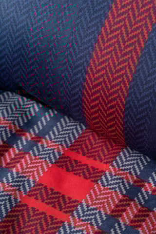 Parure de couette en coton 57 fils/cm² Abel -  Bleu et rouge