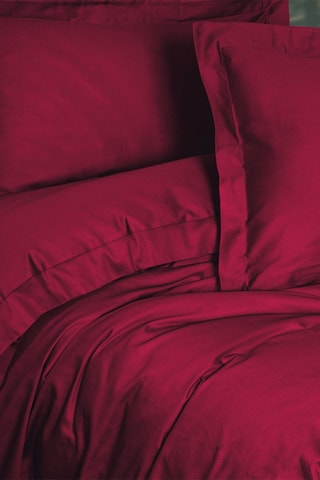 Parure de couette en satin de coton - Rouge