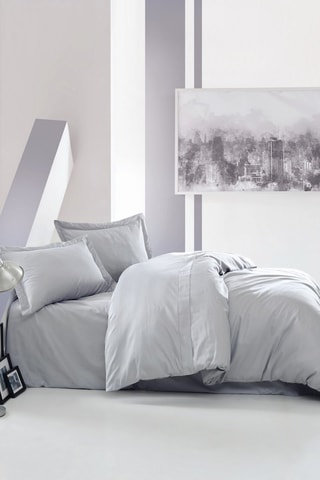 Parure de couette en satin de coton Elegant - Gris