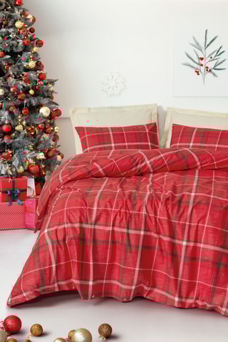 Parure de couette en coton 57 fils/cm² - Rouge