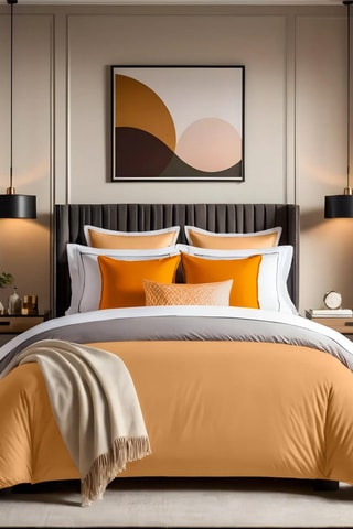 Housse de couette en coton renforcé 155 fils/cm² Tonne Orage - Orange